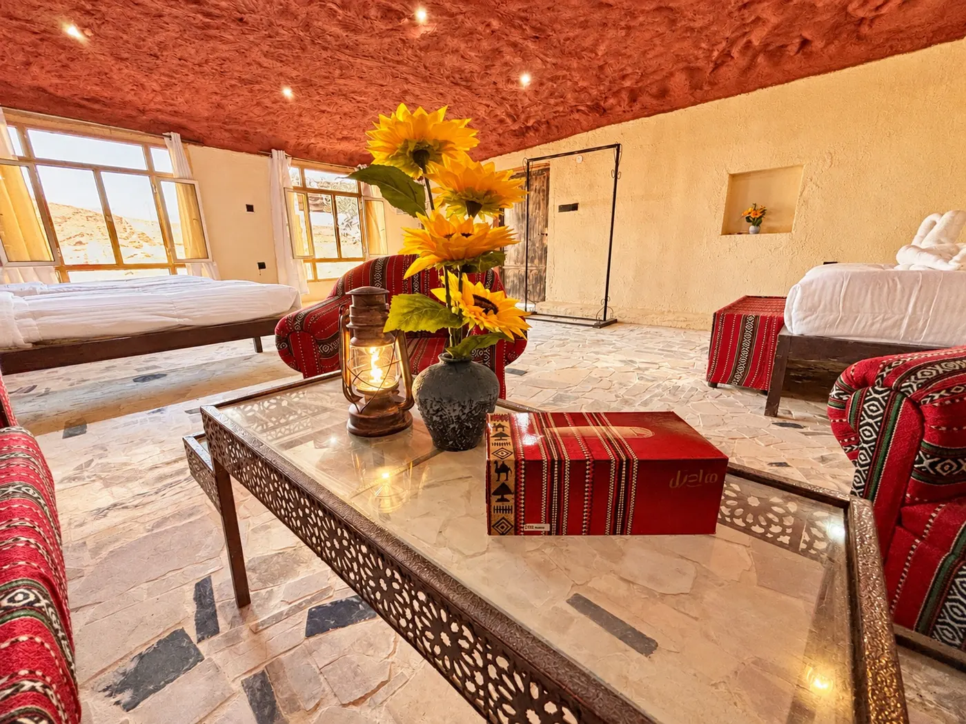 Coffee table and lantern